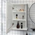 thumbnail image 1 of Kadyn Wall Mounted Cabinet, Hanging Medicine Cabinet with 3 Tiers, Single Louvered Door, Floating Cupboard for Home Bathroom Bedroom, White, 1 of 14