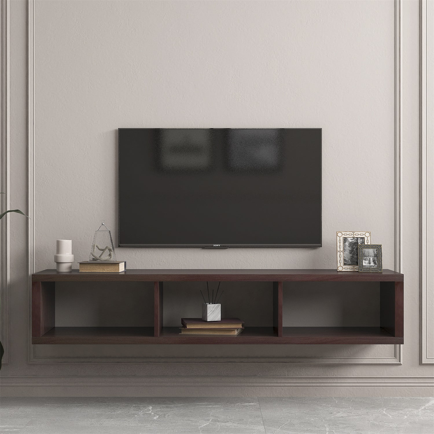 Kadyn Wall Mounted Tv Stand with Storage, Corner Tv Stand for Living Room, Entertainment Center for 60" Tvs, Walnut Kadyn Wall Mounted Tv Stand with Storage, Corner Tv Stand for Living Room, Entertainment Center for 60" Tvs, Walnut