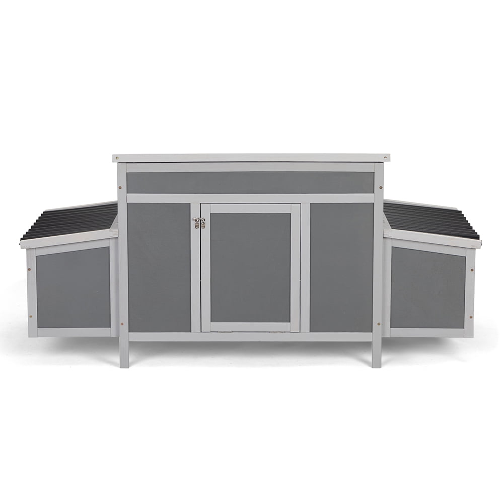 Kadyn Weatherproof Wooden Chicken Coop with Nesting Boxes, Indoor-Outdoor Nest, Gray Kadyn Weatherproof Wooden Chicken Coop with Nesting Boxes, Indoor-Outdoor Nest, Gray