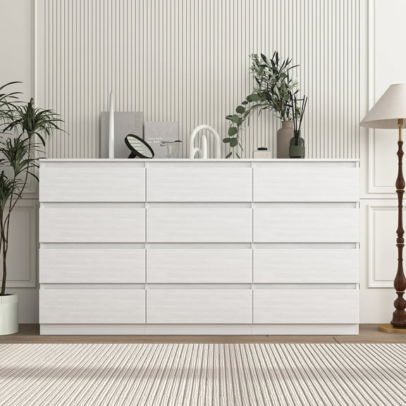 Kadyn White Dresser for Bedroom, 12 Chest of Drawers, Wooden Dressers for Bedroom, Living Room,Hallway