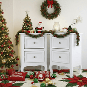 Kadyn White Nightstand, Bedside Table for Bedroom Closet, Night Stand with 2 Drawer, Set of 2