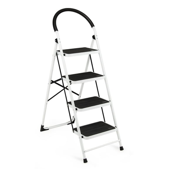 Kadyn Wide Anti-Slip Ladder, Sturdy Ladder, Stepladders,4-Step Folding Ladder with Anti-Slip Pedal Platform 330Lbs Capacity