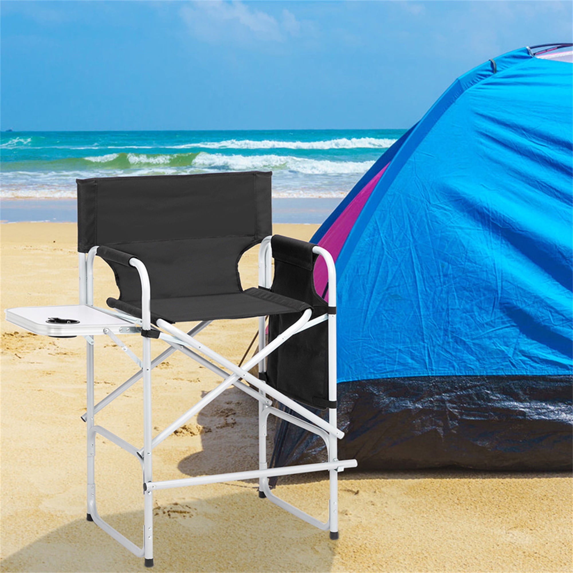 Kadyn Wide Folding Director Chair, Outdoor Camping Chair for Adults ...