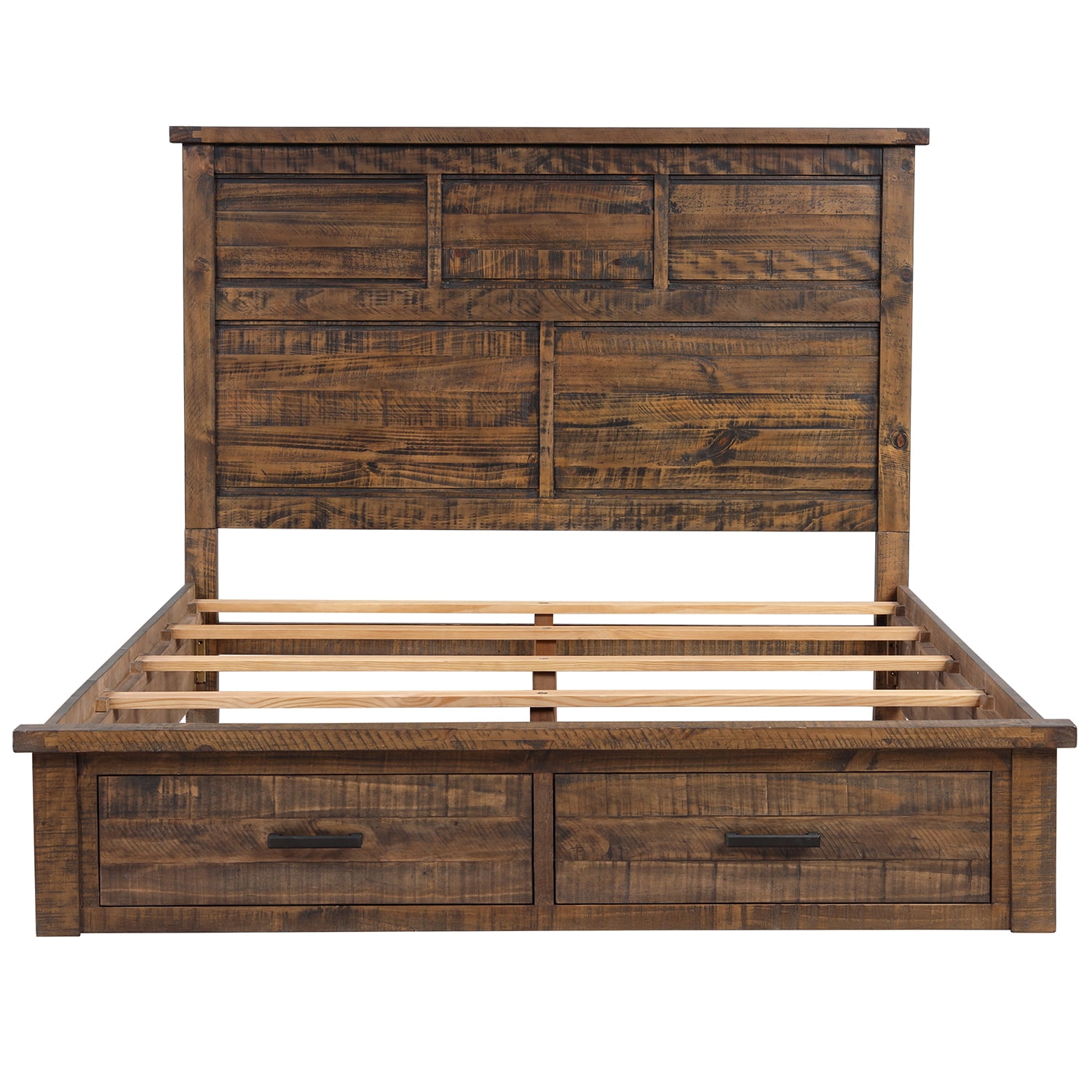 Kadyn Wood Storage Queen Bed, Queen Size Platform Bed with Wooden Headboard, Queen Wood Platform Storage Bed with 2 Drawers, Natural Kadyn Wood Storage Queen Bed, Queen Size Platform Bed with Wooden Headboard, Queen Wood Platform Storage Bed with 2 Drawers, Natural