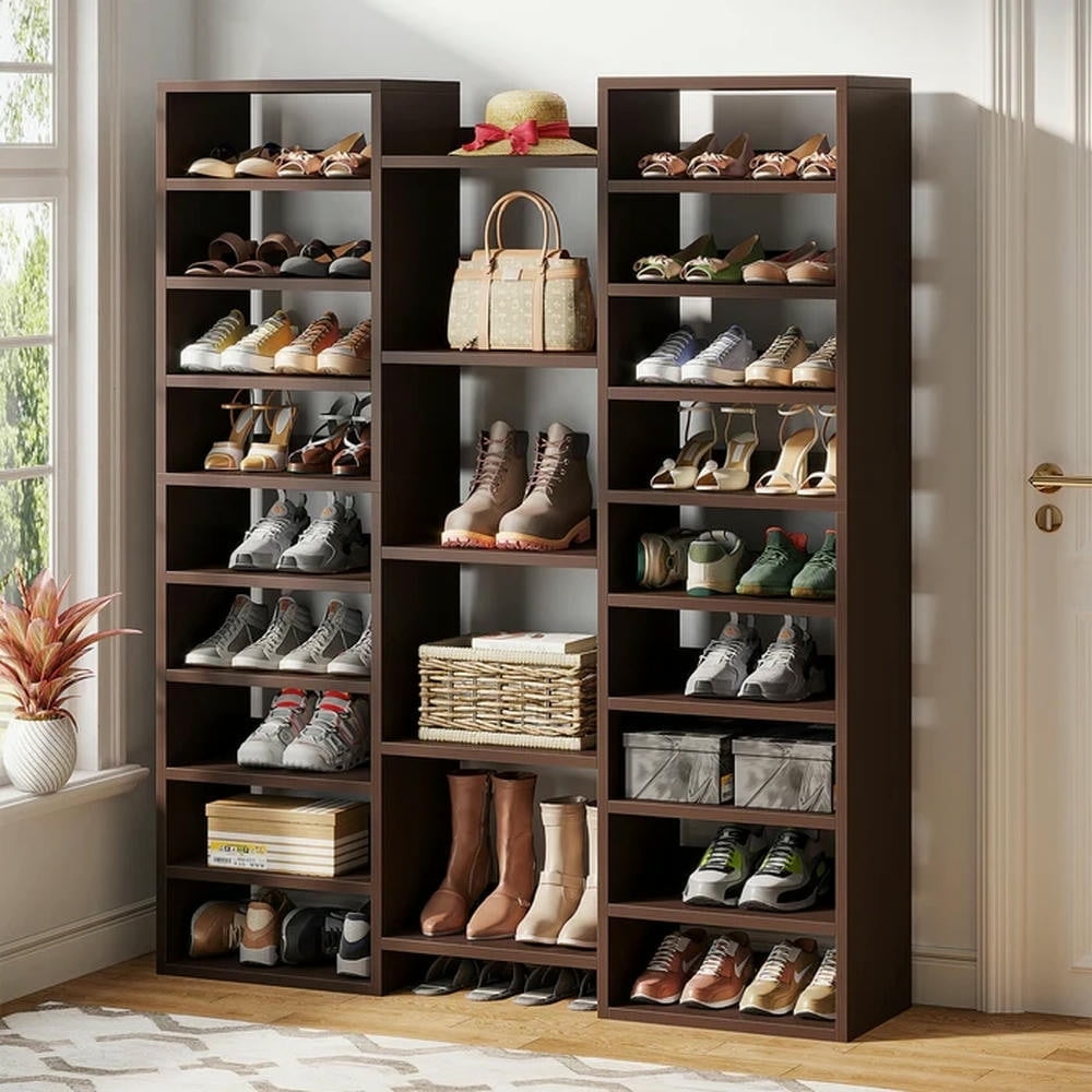 Kadyn Wooden Shoe Rack for Entryway, Living Room, Bedroom, Freestanding Shoe Organizer with 23 Storage Shelves,Brown Kadyn Wooden Shoe Rack for Entryway, Living Room, Bedroom, Freestanding Shoe Organizer with 23 Storage Shelves,Brown
