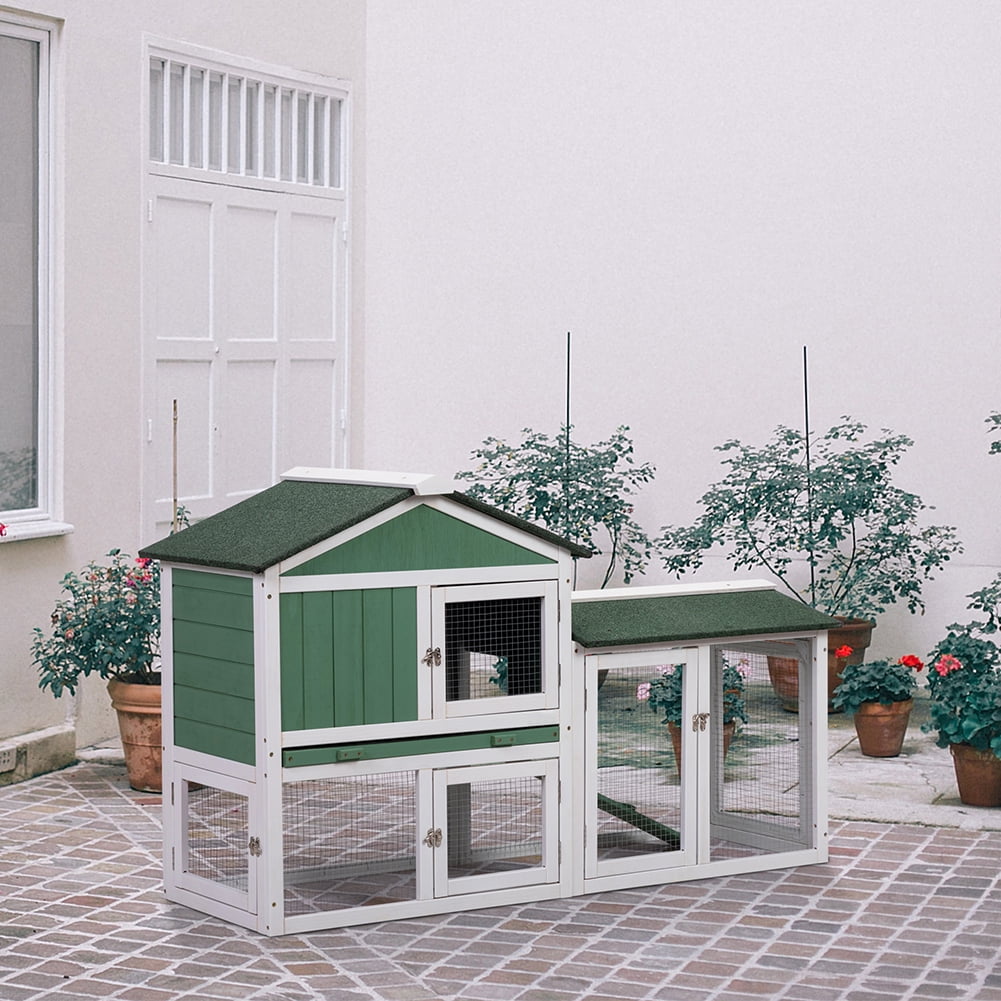 Kadyn for indoor and outdoor use Wooden Rabbit Hutch Chicken Coop with 1 Removable Tray and 3 Lockable Doors Rabbit Hutch, Green Kadyn for indoor and outdoor use Wooden Rabbit Hutch Chicken Coop with 1 Removable Tray and 3 Lockable Doors Rabbit Hutch, Green