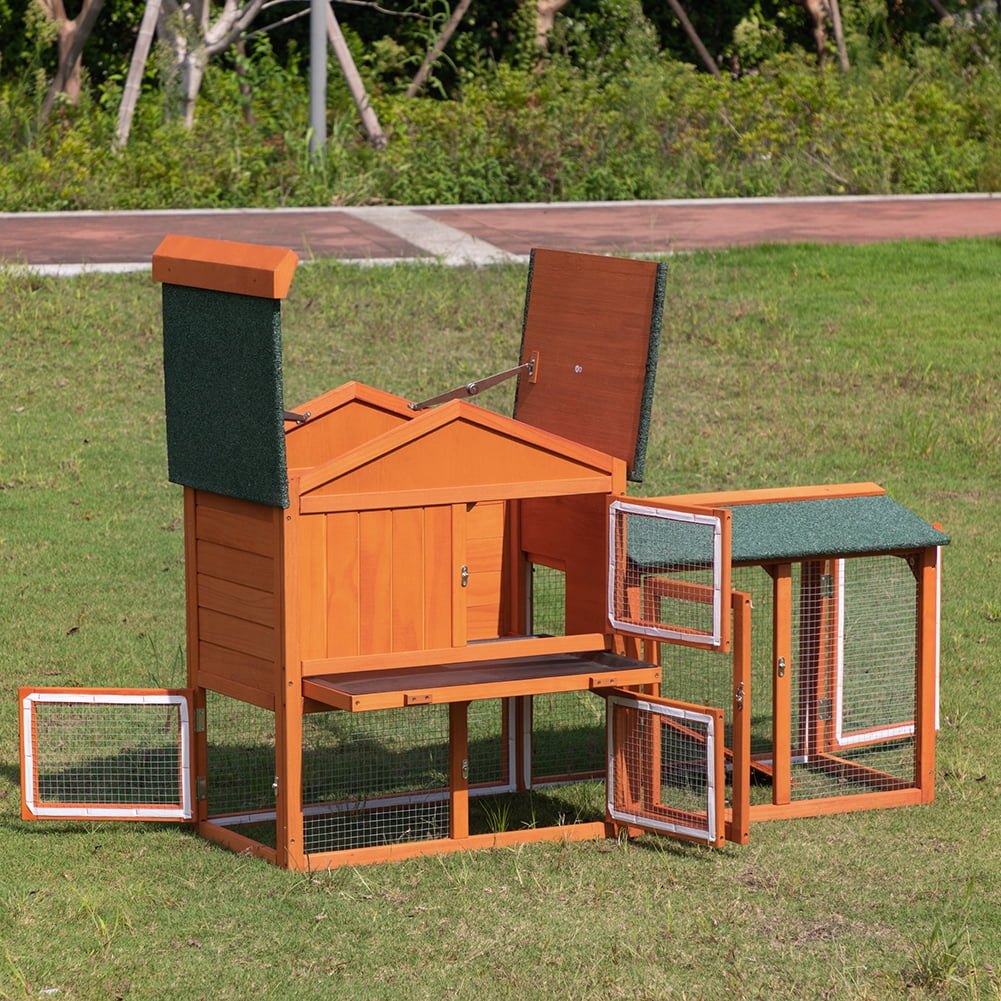Kadyn for indoor and outdoor use Wooden Rabbit Hutch Chicken Coop with 1 Removable Tray and 3 Lockable Doors Rabbit Hutch, Orange Kadyn for indoor and outdoor use Wooden Rabbit Hutch Chicken Coop with 1 Removable Tray and 3 Lockable Doors Rabbit Hutch, Orange