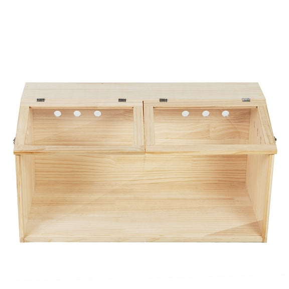 KadynMiddle Transparent Wooden Hamster Cage, Small Animal Habitat Hutch for Large Siberian Hamster,Gerbils,Little Rabbits, Natural