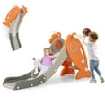 thumbnail image 1 of Kadyn Toddler Slide Kids Slide, 4 in 1 Indoor Slide for Kids Age 3+ Years with Basketball Hoop and Rings, Orange, 1 of 10
