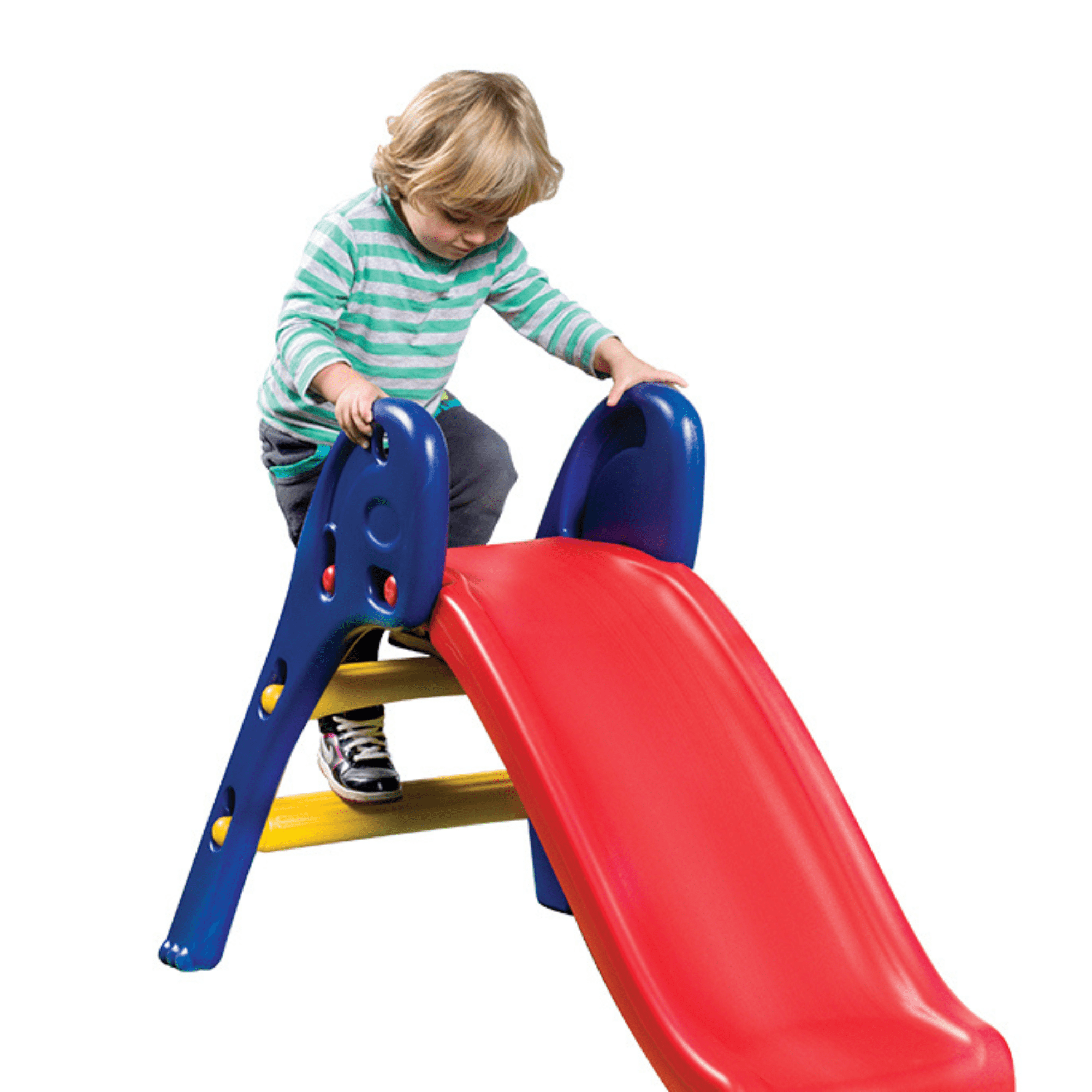 Kadyne Toddler Slide Kids Slide, 43.30" Play Slide for Outdoor and Indoor, Play Slide with Ball, Red
