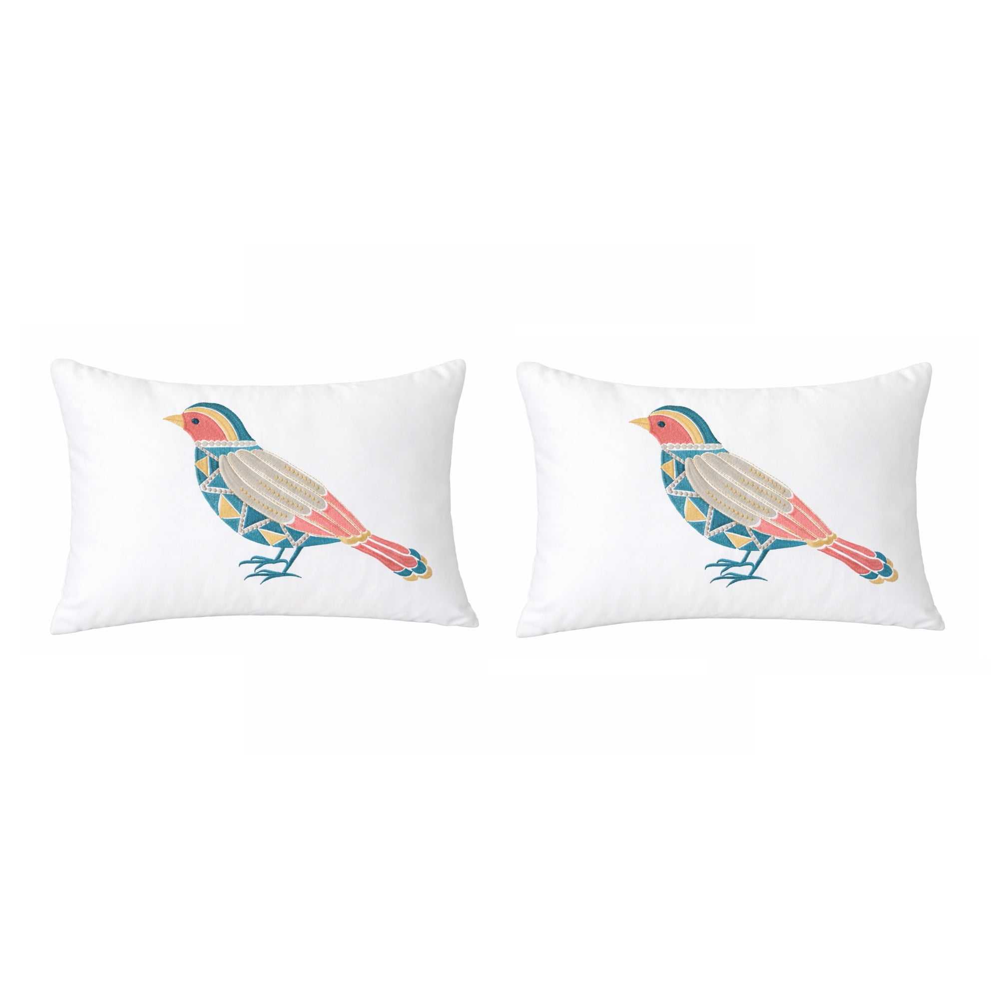Kaela White Animal Print Polyester 14 in. x 20 in. Throw Pillow (Set of 2)