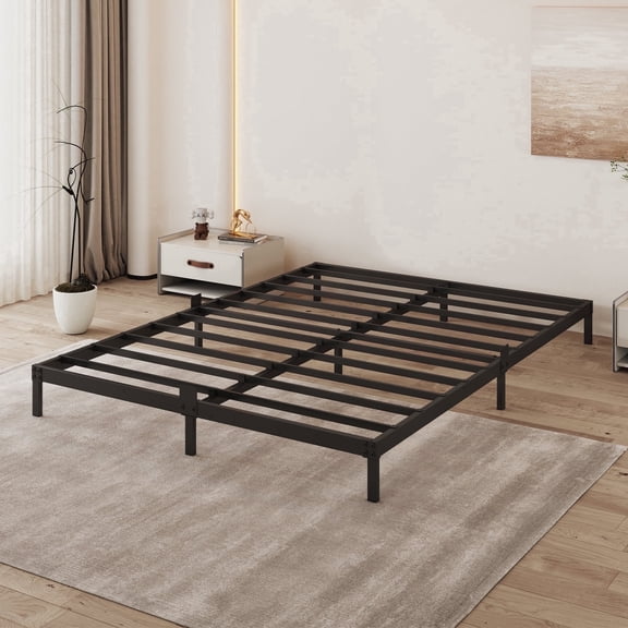 Kaelidra Queen Size Bed Frame, Heavy Duty Metal Platform, No Box Spring Needed, Easy Assembly, Noise Free, Black