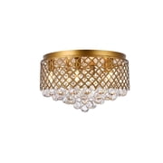 Kaelis 6 Light Flush Mount in Brass and Clear