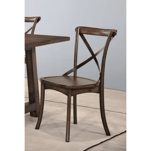 Kaelyn Dark Oak & Black Metal Finish Side Chair (Set of 2)