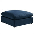 thumbnail image 1 of Kaelynn Ottoman Navy Blue Linen Upholstered, 1 of 5