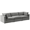thumbnail image 1 of Kaelynn Sofa Gray Linen Upholstered 3-Seat, 1 of 8