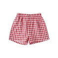 thumbnail image 1 of Kaemgyyd 1-9 Years Kids Cotton Linen Shorts Fashion Plaid Casual Shorts Lightweight Elastic Waist Beach Vaction Shorts for Toddler Girls, 1 of 7