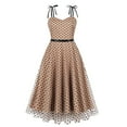 thumbnail image 1 of Kaemgyyd 1950s Vintage Dress for Women Sleeveless Polka Dot A Line Dress Mesh Ruffle Hem Flowy Dress for Party, 1 of 5