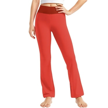 Kaemgyyd 2-13 Years Girl's Leggings Fashion Color Block Elastic Waisted Flare Pants Full Length Yoga Bootcut Trousers