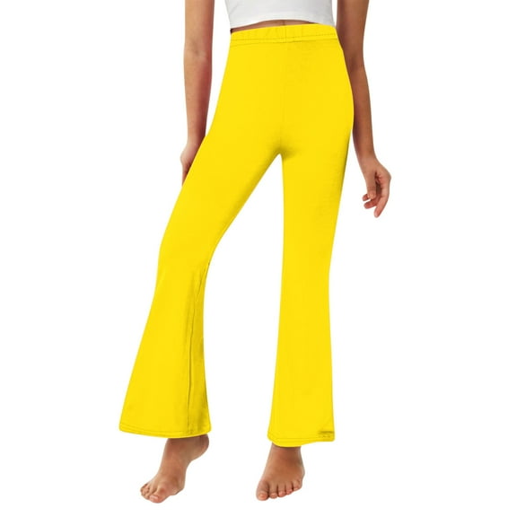 Kaemgyyd 2-13 Years Toddler Baby Girl Leggings Solid Color Bell Bottoms Flared Tights Elastic High Waist Trousers Spring Clothes