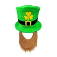 thumbnail image 1 of Kaemgyyd 2 PC St Patricks Day Hat Trendy Patrick Party Green Top Hat with Beard St. Patrick's Day Accessories for Men and Women, 1 of 5