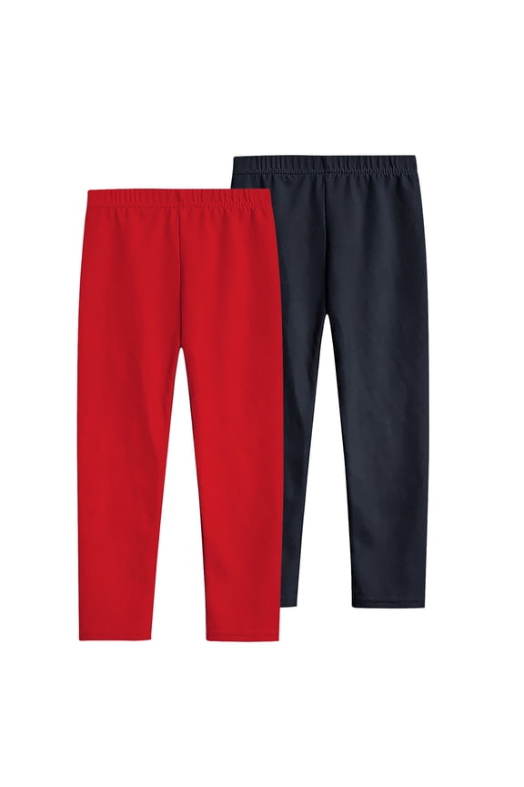 2 Pack Child Girls Leggings Full Length Stretch Yoga Pants Toddler Elastic Waist Running Workout Tights 3-12 Y