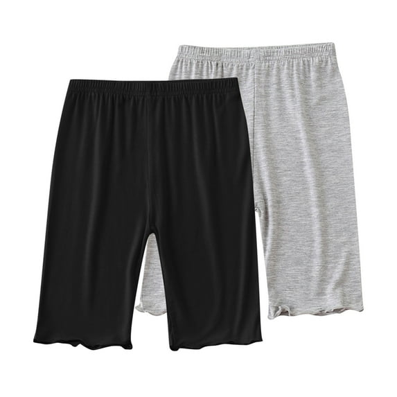 Kaemgyyd 2 Pack Kids Toddler Bike Shorts Baby Girls Boys Plain Color Elastic Waist Soft Pj Bottoms Lightweight Under Dress Dance Shorts 2-13 T