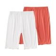 thumbnail image 1 of Kaemgyyd 2 Pack Kids Toddler Bike Shorts Baby Girls Boys Plain Color Elastic Waist Soft Pj Bottoms Lightweight Under Dress Dance Shorts 2-13 T, 1 of 6