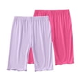 thumbnail image 1 of Kaemgyyd 2 Pack Kids Toddler Bike Shorts Baby Girls Boys Plain Color Elastic Waist Soft Pj Bottoms Lightweight Under Dress Dance Shorts 2-13 T, 1 of 6