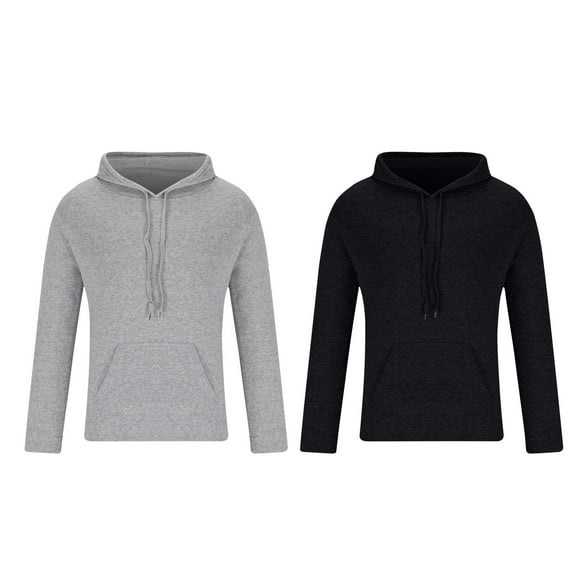 Kaemgyyd 2 Pack Men's Casual Sweatshirt Lightweight Solid Color Drawstring Loose Pullover Fashion Hooded Big and Tall Tops