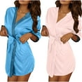 thumbnail image 1 of Kaemgyyd 2 Pack Satin Robe for Women Lightweight Silk Bridesmaid Wedding Bridal Party Robes Soft Comfy Kimono Bathrobe Sleepwear, 1 of 7