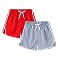 thumbnail image 1 of Kaemgyyd 2 Pack Unisex Toddler Summer Clothes Baby Girls Drawstring Color Block Shorts Kids Boys Side Slit Athletic Shorts 3-11 Years, 1 of 6