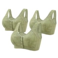 thumbnail image 1 of Kaemgyyd 2 Pack Womens Front Closure Bra Comfort Lightly Wirefree Embroidery Everyday Bras Soft Padded Tank Tops T Shirt Bras, 1 of 2
