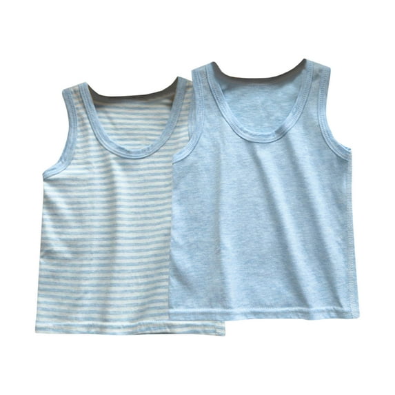 Kaemgyyd 2 Pc Toddler Tank Tops Summer Sleeveless Undershirt Clothes Baby Boys Girls Stripe Crewneck Tee 2-13 Years