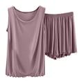 thumbnail image 1 of Kaemgyyd 2 Piece Pajama Set for Women Loose Short Sleeve Pjs Tops and Cozy Shorts Soft Sleepwear Breathable Lounge Set, 1 of 3