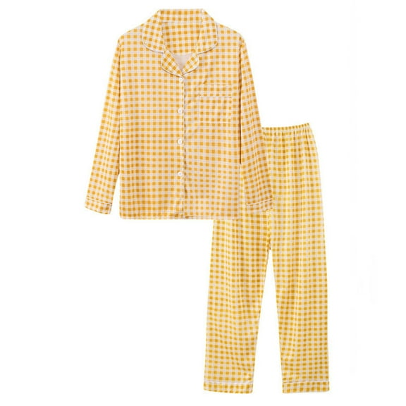 Kaemgyyd 2 Piece Pajama Sets for Women Fashion Print Pj Outfits Long Sleeve Button down Sleep Shirt with Pants Lounge Nightwear