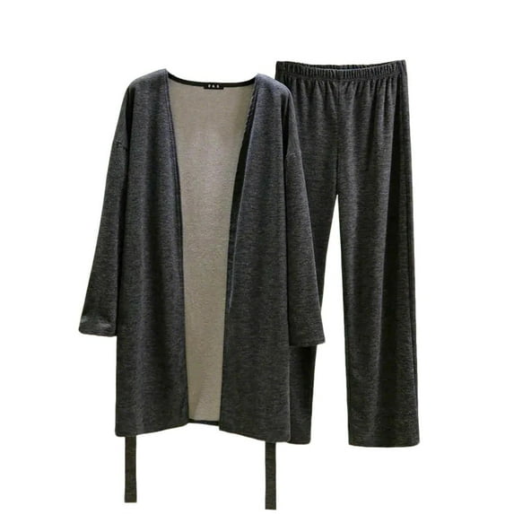 Kaemgyyd 2 Piece Pajamas Set for Women Casual Long Sleeve Cardigan with Elastic Waist Pants Soft Cozy Sleepwear Loungwear