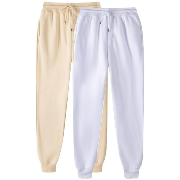 Kaemgyyd 2pc Joggers for Women High Waisted Drawstring Sweatpants Solid Color Workout Active Running Pants Baggy Lounge Bottoms