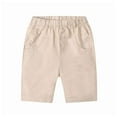 thumbnail image 1 of Kaemgyyd 3-10 T Toddler Kids Boys Cotton Shorts Casual Elastic Waist Straight Leg Capri Pants Summer Cute Sport Active Cropped Pants with Pocket, 1 of 4