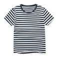thumbnail image 1 of Kaemgyyd 3-13 Years Kids Unisex T-Shirts Summer Cotton Breathable Short Sleeve Crew Neck Tee Baby Girls Boys Casual Striped Top, 1 of 5