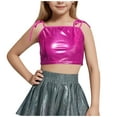thumbnail image 1 of Kaemgyyd 3-16 T Toddler Girls Cami Top Sparkle Sequin Square Neck Tie Shoulder Crop Shirt Cute Slim Sleeveless Summer Clothes for Party, 1 of 4
