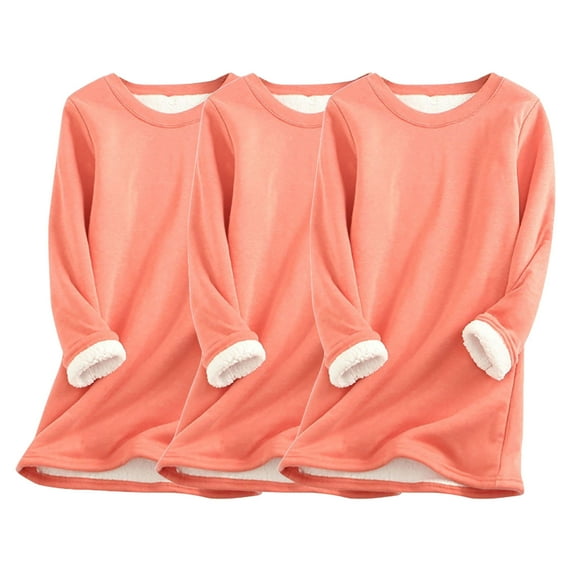 Kaemgyyd 3 Pack Base Layer Sleepwear for Women Lightweight Long Sleeve Thermal Shirt Fleece Lined Underwear Tops for Cold Weather