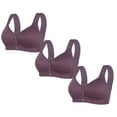 thumbnail image 1 of Kaemgyyd 3 Pack Front Button Bra for Women Plus Size Comfortable Wireless Everyday Bras Solid Color Padded Full Coverage Sleep Bra, 1 of 2