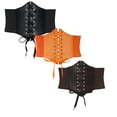 thumbnail image 1 of Kaemgyyd 3 Pack Vintage Corset Belt for Women Wide Elastic Waist Belt Party Clubwear Renaissance Tie up Going out Belts, 1 of 2
