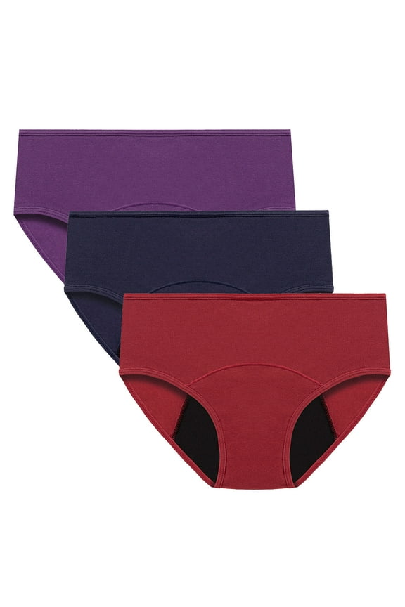 3 Pack Womens Period Underwear Menstrual Period Panties Soft Leakproof Protective Briefs for Ladies