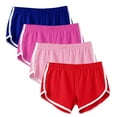 thumbnail image 1 of Kaemgyyd 4 Pack Womens Shorts Elastic Waisted Plus Size Beach Vacation Clothes Summer Comfy Workout Sweat Shorts Hot Pants, 1 of 7