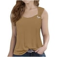thumbnail image 1 of Kaemgyyd 5-14 Years Girl's Cold Shoulder Shirt Soft Comfy Crew Neck Tunic Blouse Summer Loose Sleeveless Tee for Kid Toddler, 1 of 4