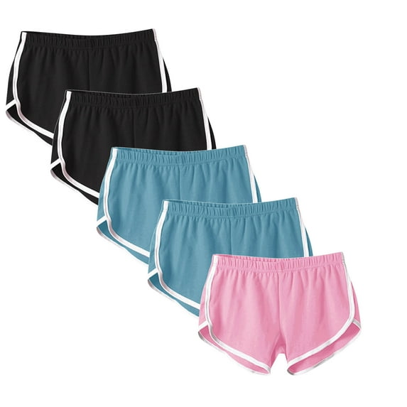 Kaemgyyd 5 Pack Yoga Short for Women Plus Size Sports Shorts Gym Dance Lounge Shorts Cute Breathable Running Athletic Shorts for Women
