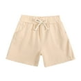 thumbnail image 1 of Kaemgyyd 6 M-5 T Girls Athletic Shorts Kids Casual Drawstring Gym Workout Yoga Shorts Soft Elastic Waist Summer Shorts with Pockets, 1 of 6