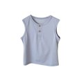 thumbnail image 1 of Kaemgyyd Baby Boys Shirt Summer Casual Button Sleeveless Beach Top Cotton Breathable Crew Neck Plain Tee for Infant Girls 1- 9 Y, 1 of 4